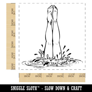 Swimming Diving Legs in Water Self-Inking Rubber Stamp Ink Stamper