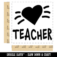 Teacher Love Heart Self-Inking Rubber Stamp Ink Stamper