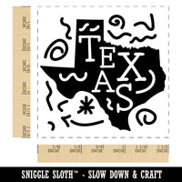 Texas State with Text Swirls Self-Inking Rubber Stamp Ink Stamper