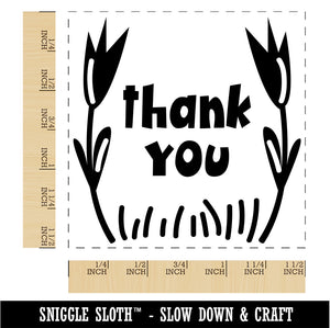 Thank You Flowers Border Self-Inking Rubber Stamp Ink Stamper