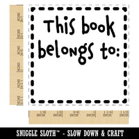 This Book Belongs To Dashed Border Self-Inking Rubber Stamp Ink Stamper