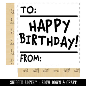 To From Happy Birthday Fun Text Self-Inking Rubber Stamp Ink Stamper