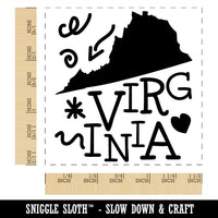 Virginia State with Text Swirls Self-Inking Rubber Stamp Ink Stamper