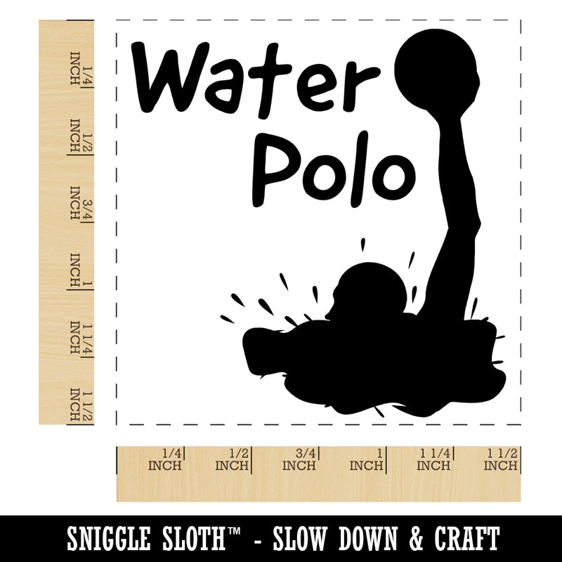 Water Polo Player in Water Fun Text Self-Inking Rubber Stamp Ink Stamper