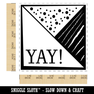 Yay Triangles Fun Text Self-Inking Rubber Stamp Ink Stamper