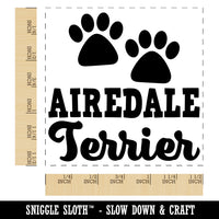 Airedale Terrier Dog Paw Prints Fun Text Self-Inking Rubber Stamp Ink Stamper