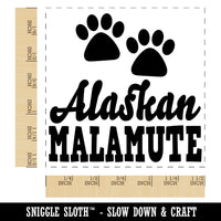 Alaskan Malamute Dog Paw Prints Fun Text Self-Inking Rubber Stamp Ink Stamper