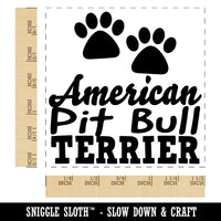 American Pit Bull Terrier Dog Paw Prints Fun Text Self-Inking Rubber Stamp Ink Stamper