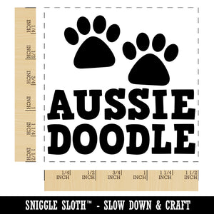 Aussiedoodle Dog Paw Prints Fun Text Self-Inking Rubber Stamp Ink Stamper