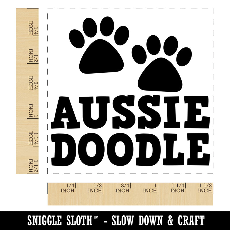 Aussiedoodle Dog Paw Prints Fun Text Self-Inking Rubber Stamp Ink Stamper