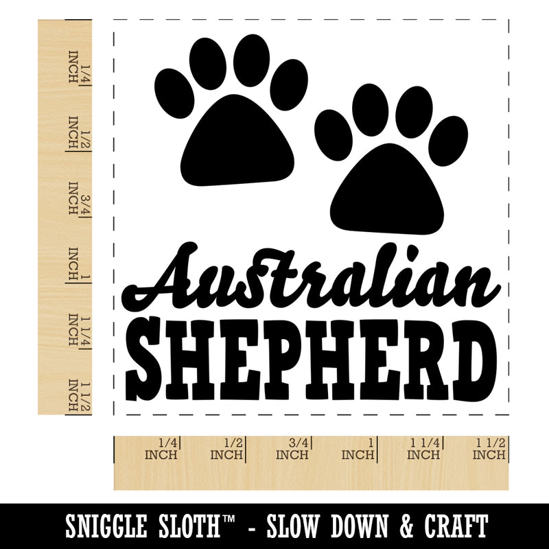 Australian Shepherd Dog Paw Prints Fun Text Self-Inking Rubber Stamp Ink Stamper