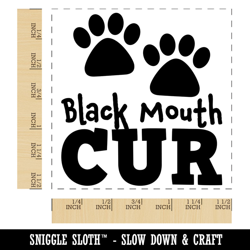 Black Mouth Cur Dog Paw Prints Fun Text Self-Inking Rubber Stamp Ink Stamper