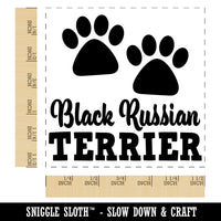 Black Russian Terrier Dog Paw Prints Fun Text Self-Inking Rubber Stamp Ink Stamper