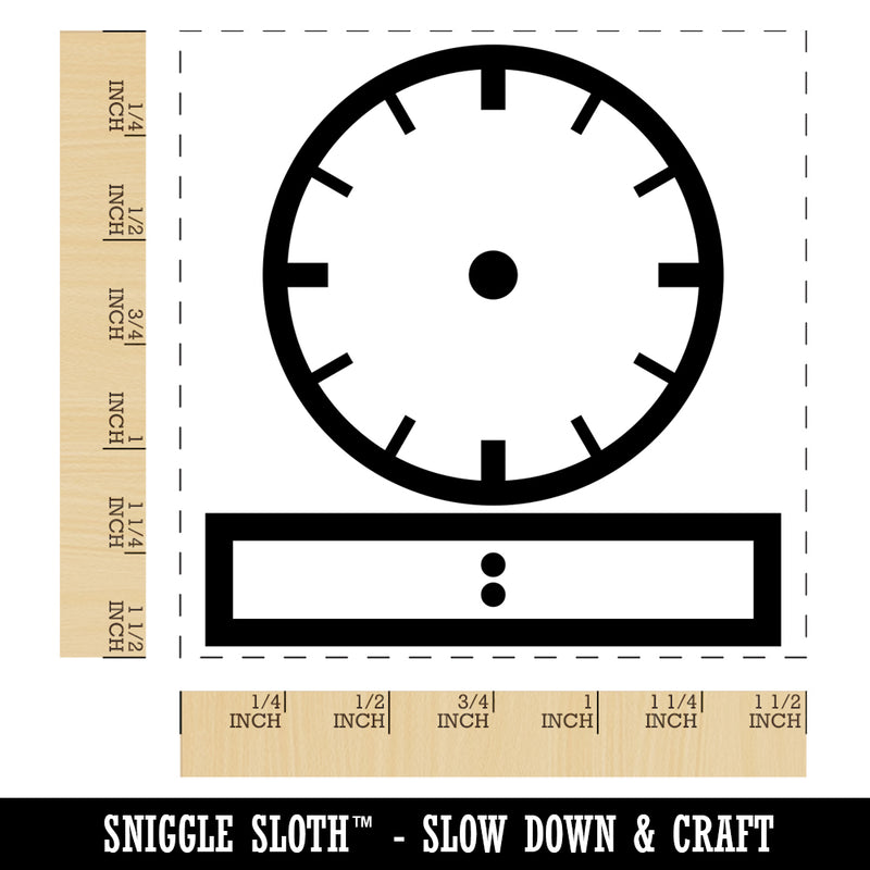 Blank Clock Telling Time Analog Digital Math Teacher School Self-Inking Rubber Stamp Ink Stamper