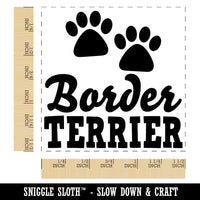 Border Terrier Dog Paw Prints Fun Text Self-Inking Rubber Stamp Ink Stamper