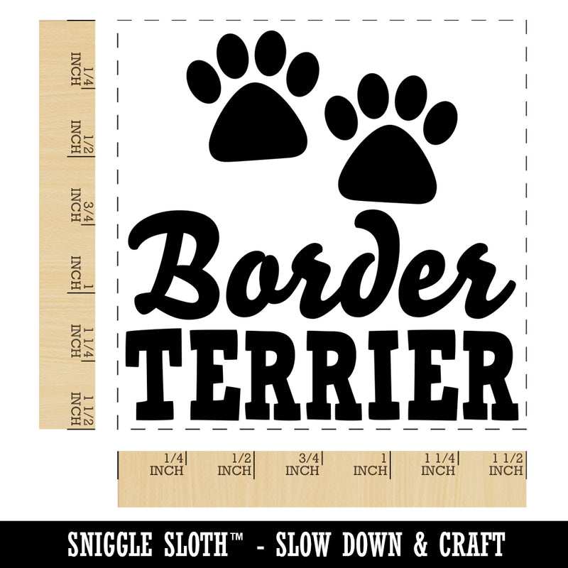Border Terrier Dog Paw Prints Fun Text Self-Inking Rubber Stamp Ink Stamper