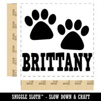 Brittany Dog Paw Prints Fun Text Self-Inking Rubber Stamp Ink Stamper