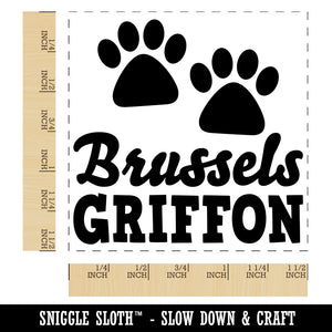 Brussels Griffon Dog Paw Prints Fun Text Self-Inking Rubber Stamp Ink Stamper