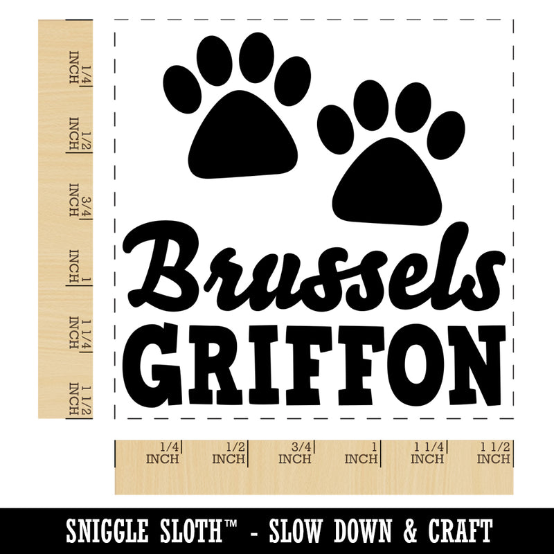 Brussels Griffon Dog Paw Prints Fun Text Self-Inking Rubber Stamp Ink Stamper