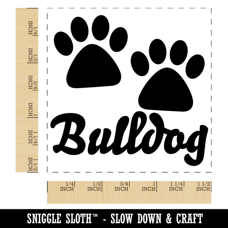 Bulldog Dog Paw Prints Fun Text Self-Inking Rubber Stamp Ink Stamper