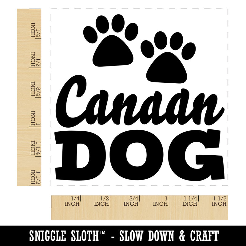 Canaan Dog Paw Prints Fun Text Self-Inking Rubber Stamp Ink Stamper
