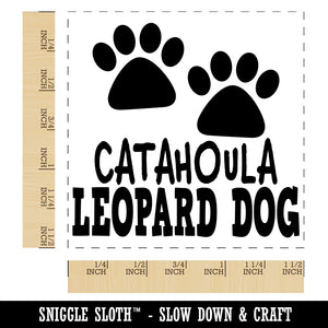 Catahoula Leopard Dog Paw Prints Fun Text Self-Inking Rubber Stamp Ink Stamper