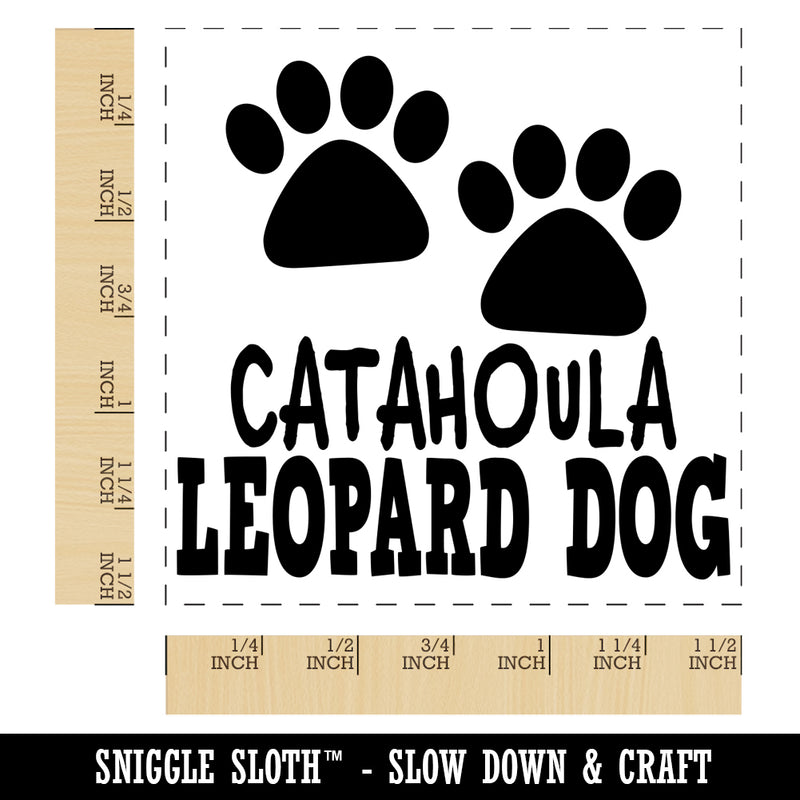 Catahoula Leopard Dog Paw Prints Fun Text Self-Inking Rubber Stamp Ink Stamper