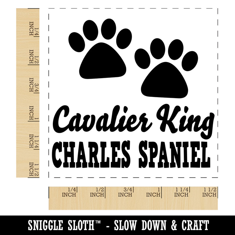 Cavalier King Charles Spaniel Dog Paw Prints Fun Text Self-Inking Rubber Stamp Ink Stamper