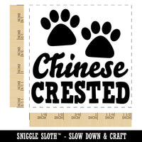Chinese Crested Dog Paw Prints Fun Text Self-Inking Rubber Stamp Ink Stamper