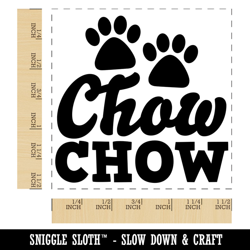 Chow Chow Dog Paw Prints Fun Text Self-Inking Rubber Stamp Ink Stamper