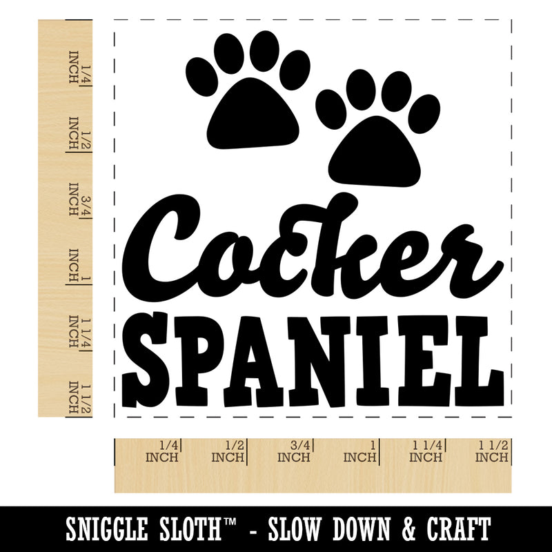 Cocker Spaniel Dog Paw Prints Fun Text Self-Inking Rubber Stamp Ink Stamper