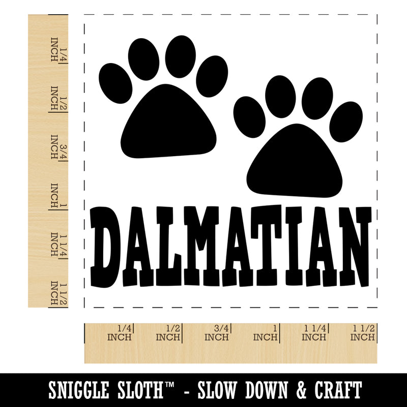 Dalmatian Dog Paw Prints Fun Text Self-Inking Rubber Stamp Ink Stamper