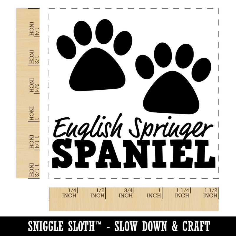 English Springer Spaniel Dog Paw Prints Fun Text Self-Inking Rubber Stamp Ink Stamper