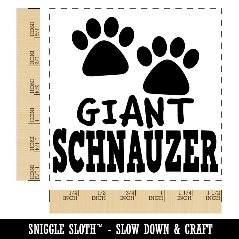 Giant Schnauzer Dog Paw Prints Fun Text Self-Inking Rubber Stamp Ink Stamper