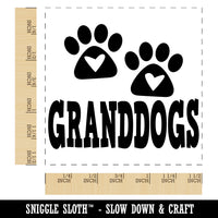 Granddogs Dog Paw Prints Hearts Love Fun Text Self-Inking Rubber Stamp Ink Stamper