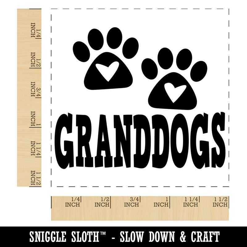 Granddogs Dog Paw Prints Hearts Love Fun Text Self-Inking Rubber Stamp Ink Stamper