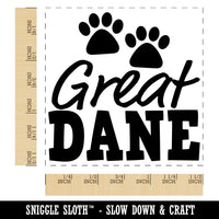 Great Dane Dog Paw Prints Fun Text Self-Inking Rubber Stamp Ink Stamper