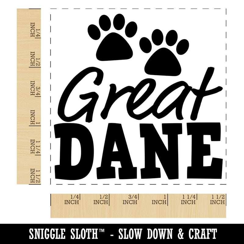 Great Dane Dog Paw Prints Fun Text Self-Inking Rubber Stamp Ink Stamper