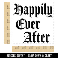 Happily Ever After Fairy Tale Wedding Old Timey Text Self-Inking Rubber Stamp Ink Stamper