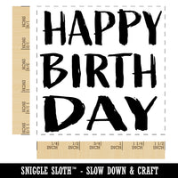 Happy Birthday Sketchy Fun Text Self-Inking Rubber Stamp Ink Stamper