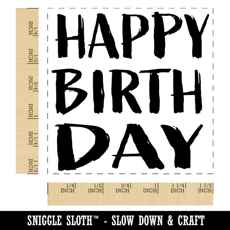 Happy Birthday Sketchy Fun Text Self-Inking Rubber Stamp Ink Stamper