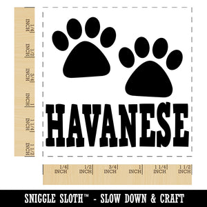 Havanese Dog Paw Prints Fun Text Self-Inking Rubber Stamp Ink Stamper