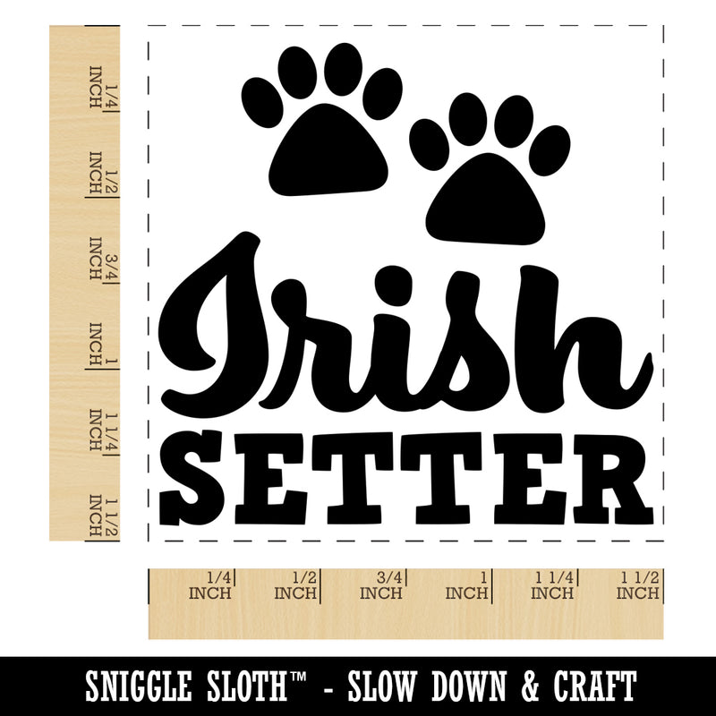 Irish Setter Dog Paw Prints Fun Text Self-Inking Rubber Stamp Ink Stamper