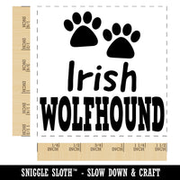 Irish Wolfhound Dog Paw Prints Fun Text Self-Inking Rubber Stamp Ink Stamper