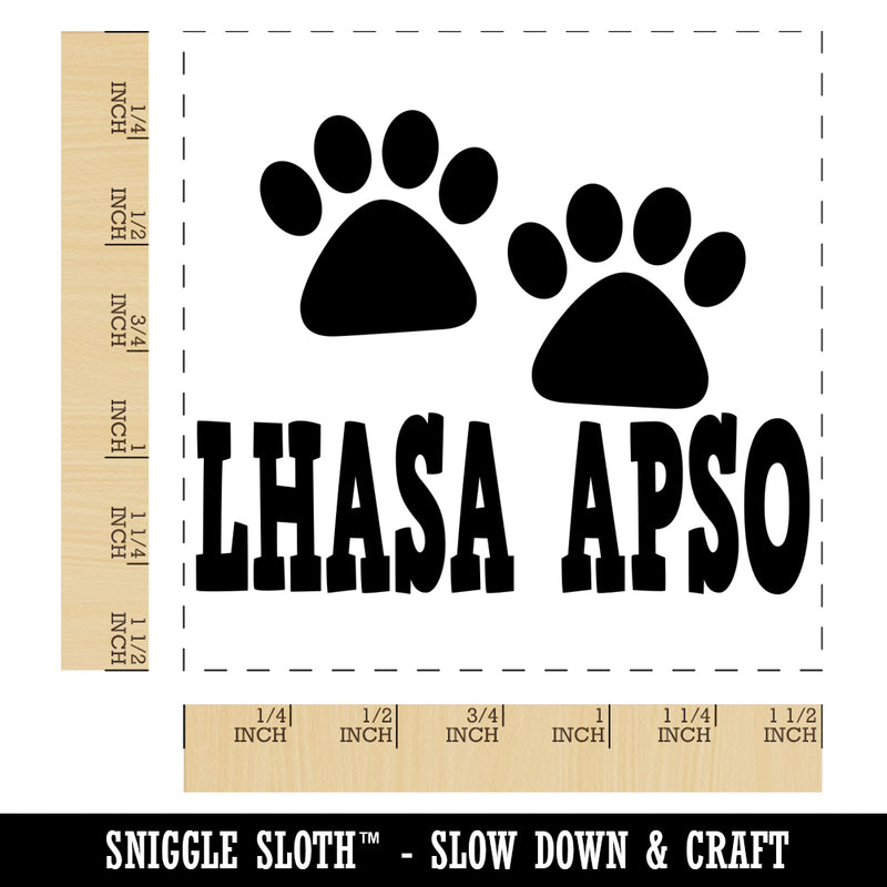 Lhasa Apso Dog Paw Prints Fun Text Self-Inking Rubber Stamp Ink Stamper