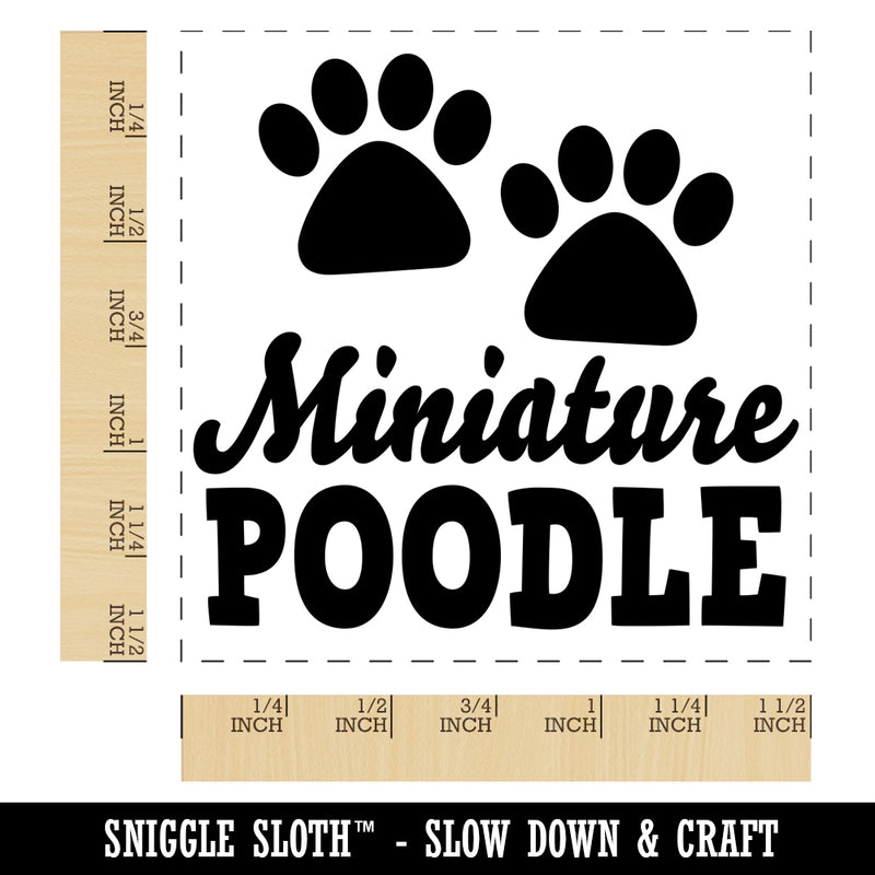 Miniature Poodle Dog Paw Prints Fun Text Self-Inking Rubber Stamp Ink Stamper
