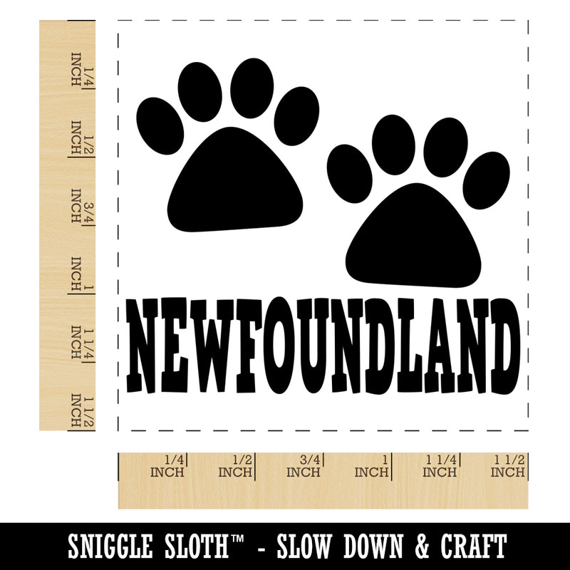 Newfoundland Dog Paw Prints Fun Text Self-Inking Rubber Stamp Ink Stamper