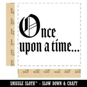 Once Upon a Time Fairy Tale Wedding Old Timey Text Self-Inking Rubber Stamp Ink Stamper