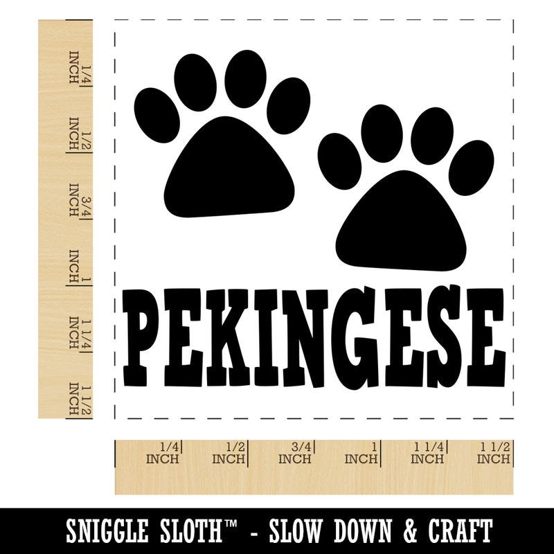 Pekingese Dog Paw Prints Fun Text Self-Inking Rubber Stamp Ink Stamper