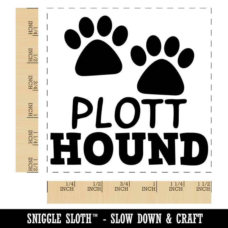 Plott Hound Dog Paw Prints Fun Text Self-Inking Rubber Stamp Ink Stamper